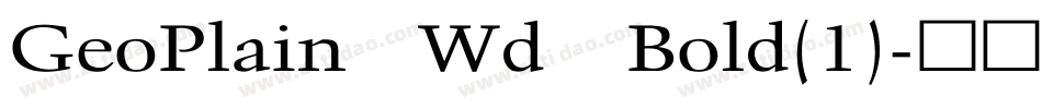 GeoPlain Wd Bold(1)字体转换